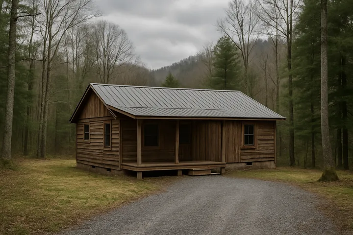 Illustrative Bluff Mountain rural cabin near Pigeon Forge